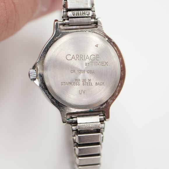 Carriage By Timex Womens Watch 24mm Gray Dial Silver Tone Stretch Band Working - Picture 14 of 14